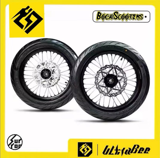 17" Ultra Bee Complete Supermoto Wheel Set