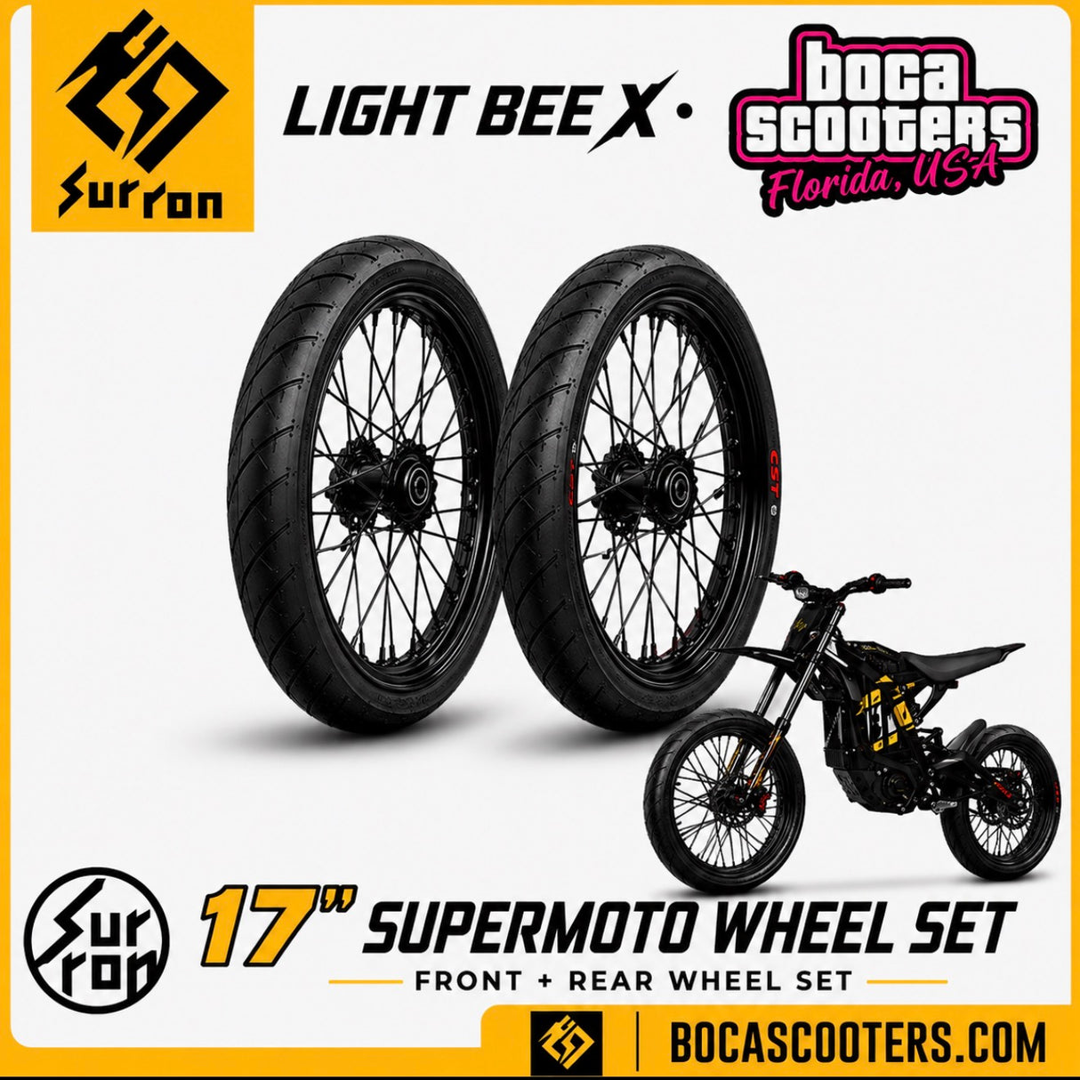 17" Supermoto Wheel Set Surron Lightbee E-Ride Pro 79 Bike