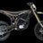 Black off-road electric motorcycle on a transparent background