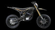 Black off-road electric motorcycle on a transparent background